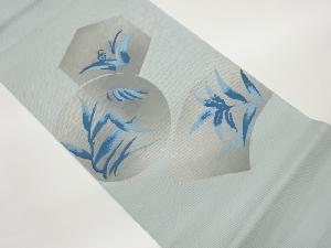 絽地紙・丸・亀甲に草花模様織出し袋帯